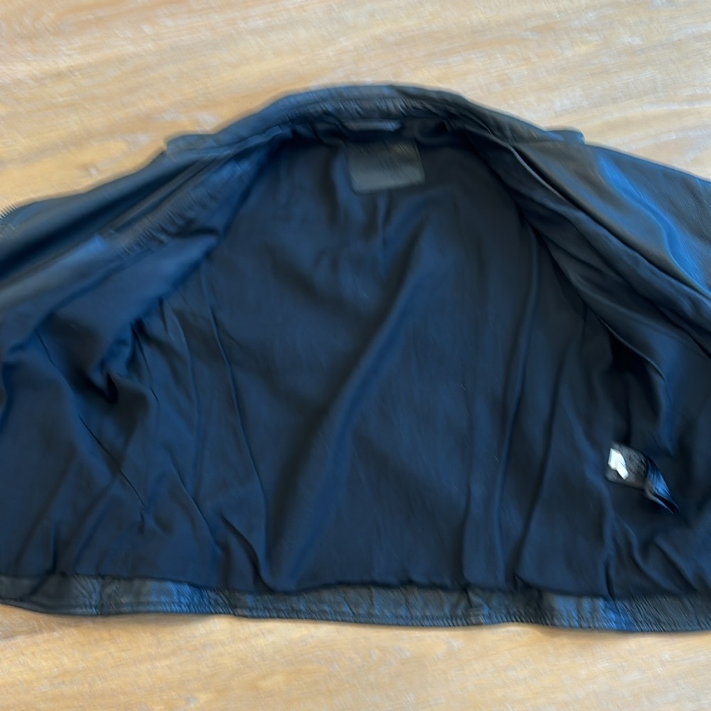 All Saints Black Balfern Belted Hem Leather Biker Jacket - Picture 8 of 10